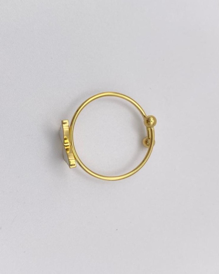 ANILLO AJUSTABLE MARIPOSA NACARADA - ACERO INOXIDABLE