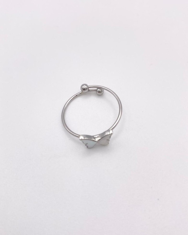 ANILLO AJUSTABLE MARIPOSA NACARADA - ACERO INOXIDABLE