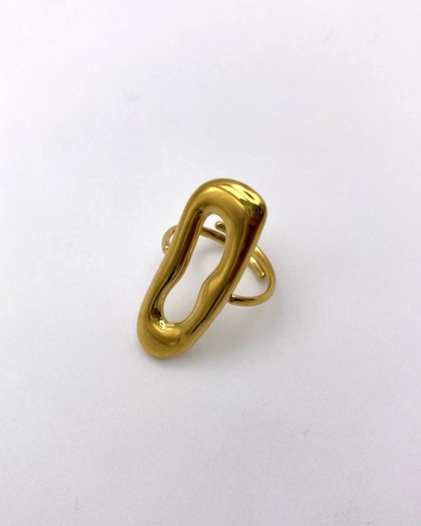ANILLO AJUSTABLE OVAL ALARGADO - ACERO INOXIDABLE