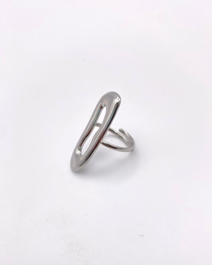 ANILLO AJUSTABLE OVAL ALARGADO - ACERO INOXIDABLE