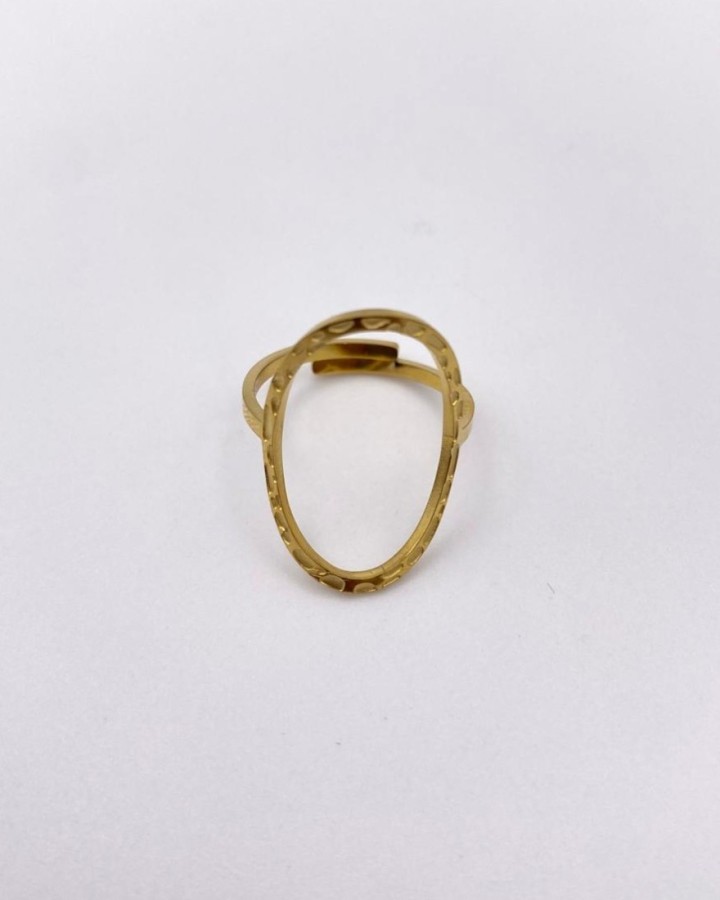 ANILLO AJUSTABLE OVAL MEDIANO - ACERO INOXIDABLE