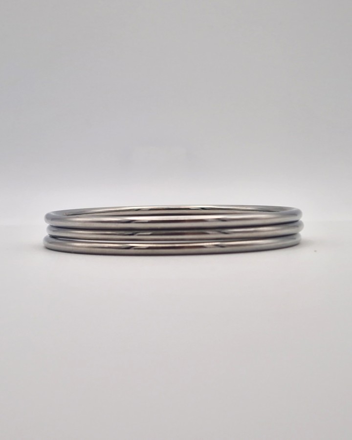 PULSERA RÍGIDA TRIPLE ARO - ACERO INOXIDABLE