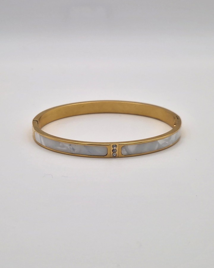 PULSERA RÍGIDA NACARADA - ACERO INOXIDABLE