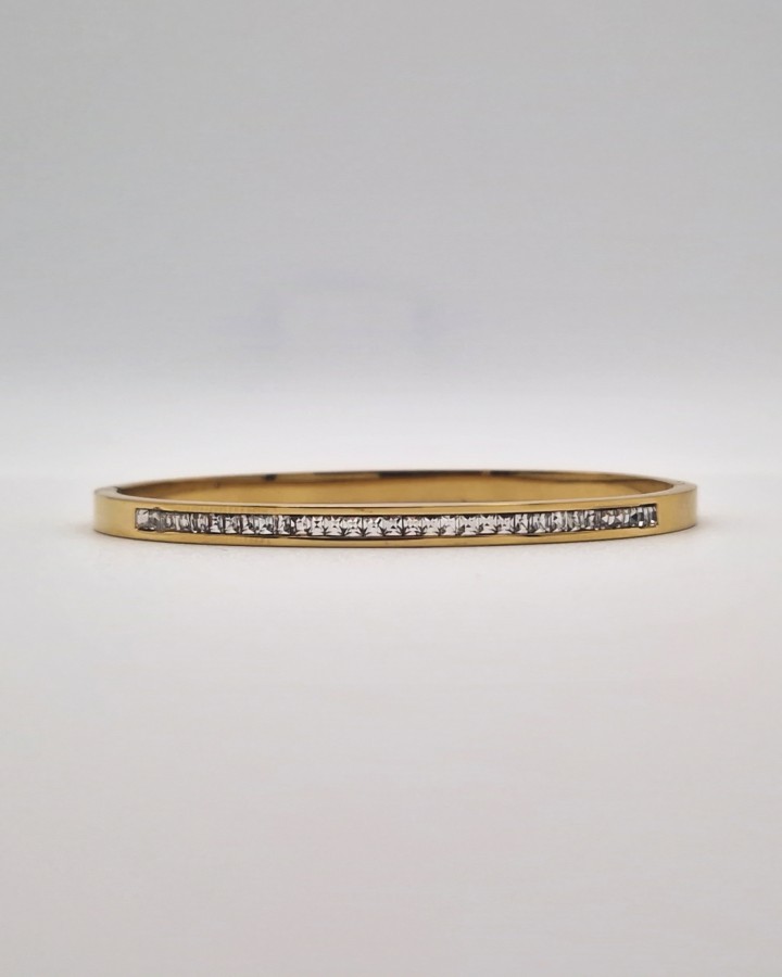 PULSERA RÍGIDA CRISTALES - ACERO INOXIDABLE