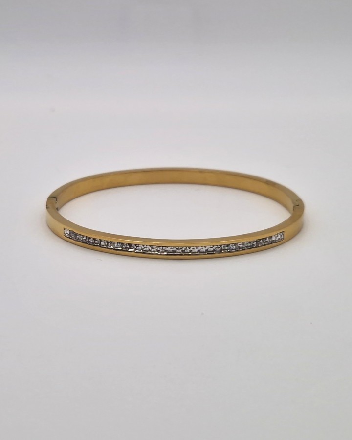 PULSERA RÍGIDA CRISTALES - ACERO INOXIDABLE