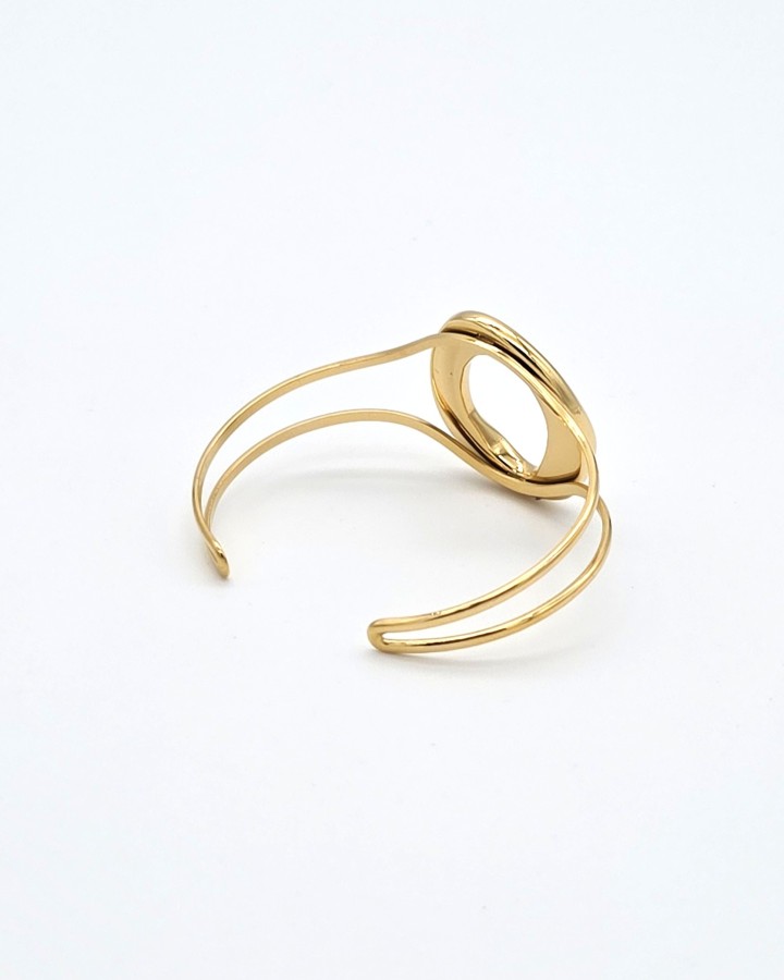 PULSERA RÍGIDA OVALO IRREGULAR  - ACERO INOXIDABLE