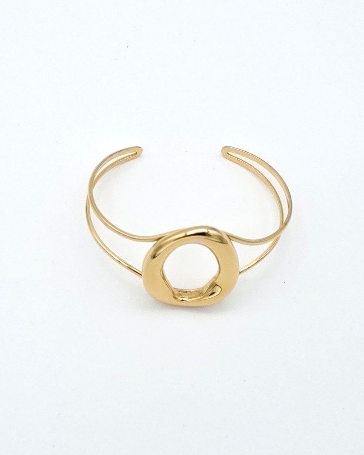 PULSERA RÍGIDA OVALO IRREGULAR  - ACERO INOXIDABLE