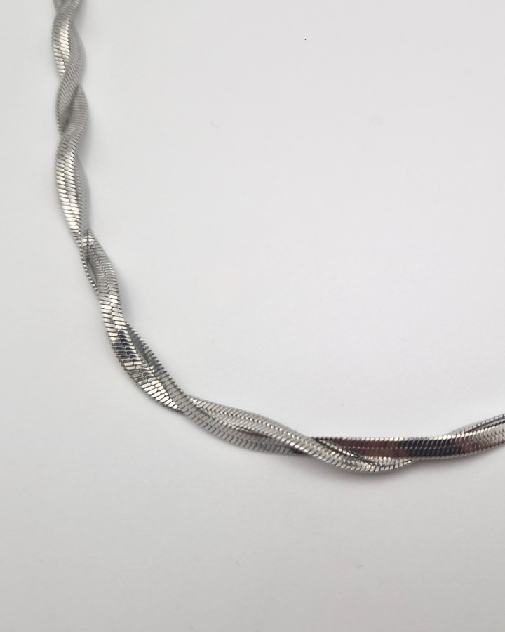 COLLAR CADENA TRENZADA - ACERO INOXIDABLE