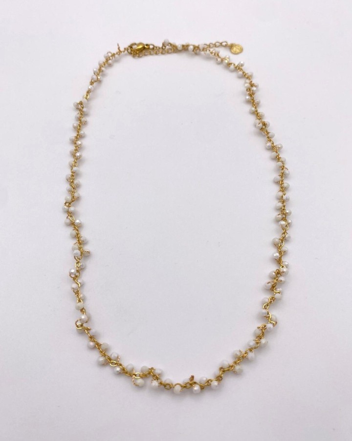 COLLAR CON PERLITAS - ACERO INOXIDABLE