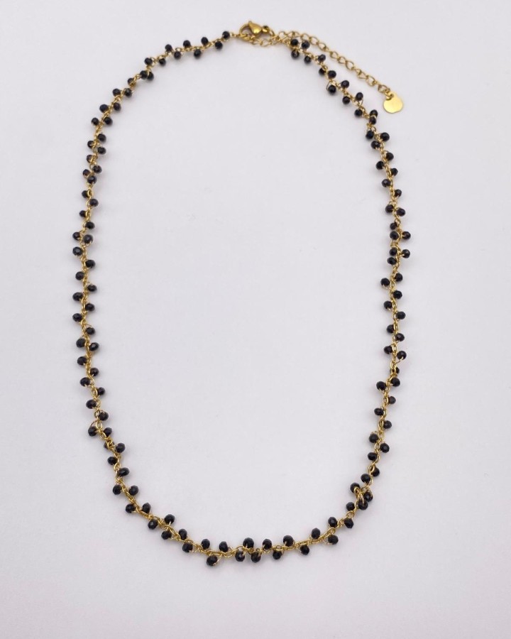 COLLAR CON PERLITAS - ACERO INOXIDABLE