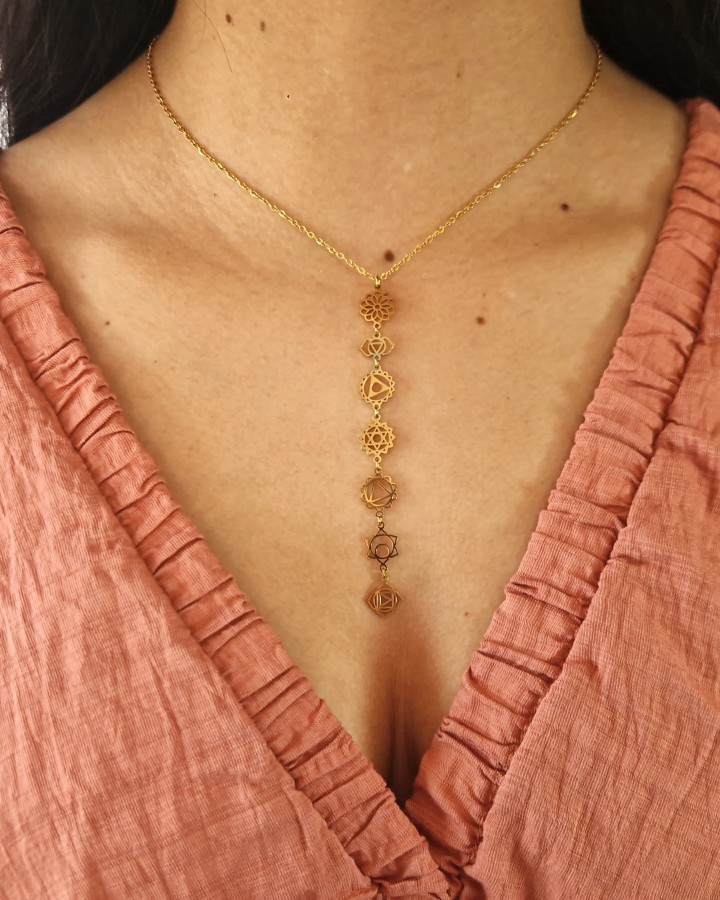 COLLAR 7 CHAKRAS - ACERO INOXIDABLE