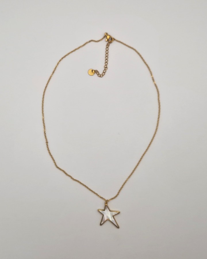 COLLAR ESTRELLA NACARADA - ACERO INOXIDABLE