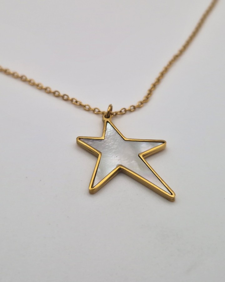 COLLAR ESTRELLA NACARADA - ACERO INOXIDABLE