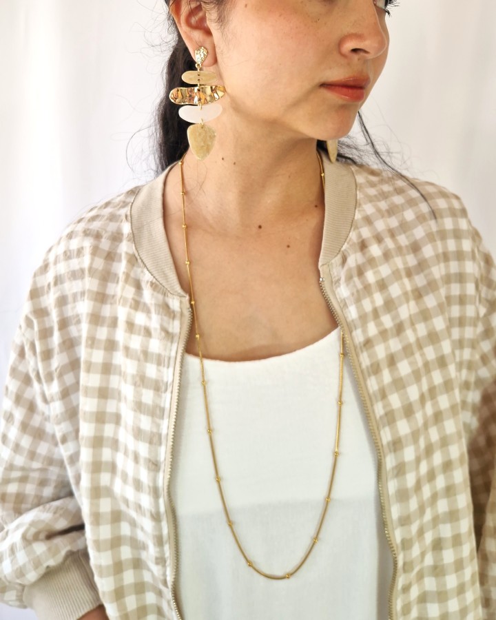 COLLAR LARGO BOLITAS 90 cm - ACERO INOXIDABLE