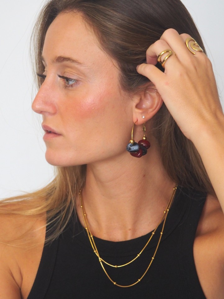 COLLAR LARGO BOLITAS 90 cm - ACERO INOXIDABLE