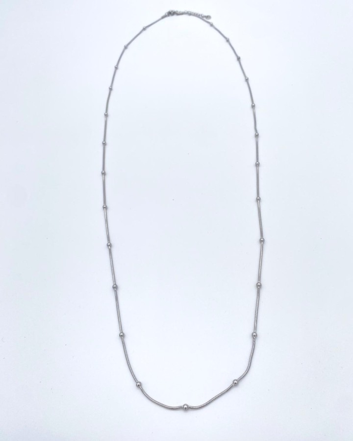 COLLAR LARGO BOLITAS 90 cm - ACERO INOXIDABLE