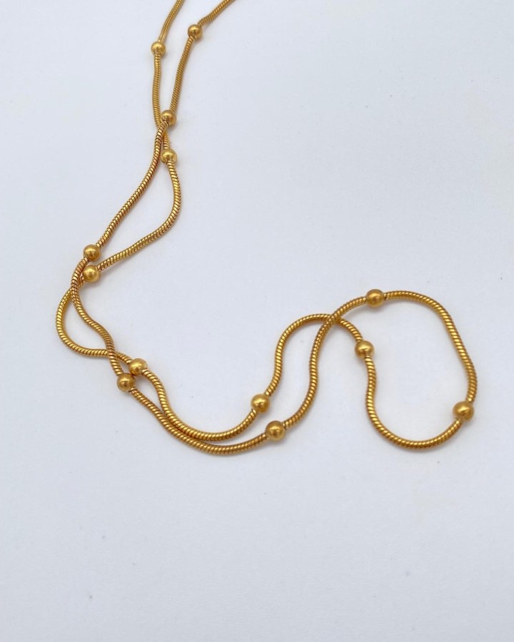 COLLAR LARGO BOLITAS 90 cm - ACERO INOXIDABLE