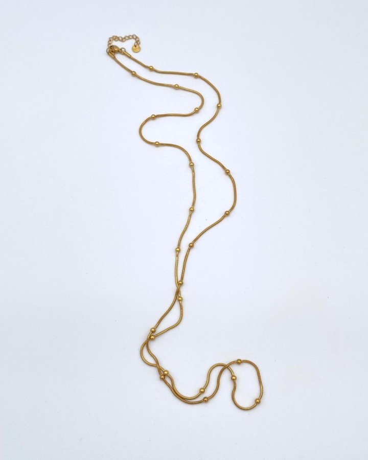 COLLAR LARGO BOLITAS 90 cm - ACERO INOXIDABLE