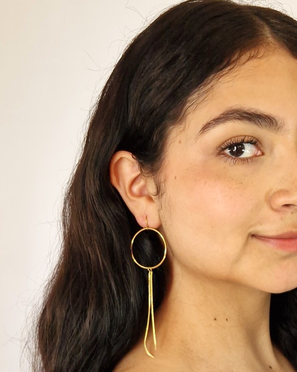 AROS CON DOBLE COLGANTE - ACERO INOXIDABLE