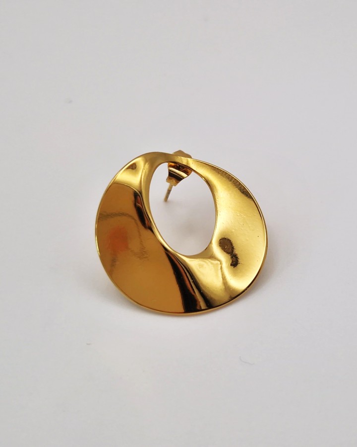 PENDIENTES CIRCULO IRREGULAR - ACERO INOXIDABLE