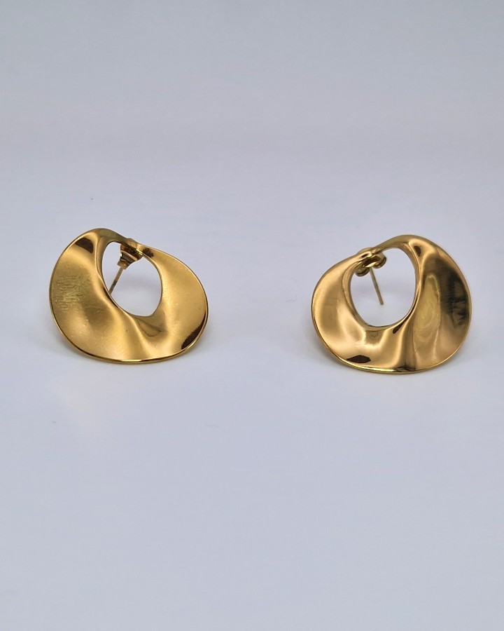 PENDIENTES CIRCULO IRREGULAR - ACERO INOXIDABLE