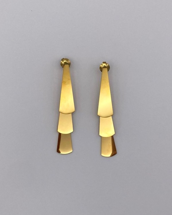 PENDIENTES LARGOS 3 NIVELES - ACERO INOXIDABLE