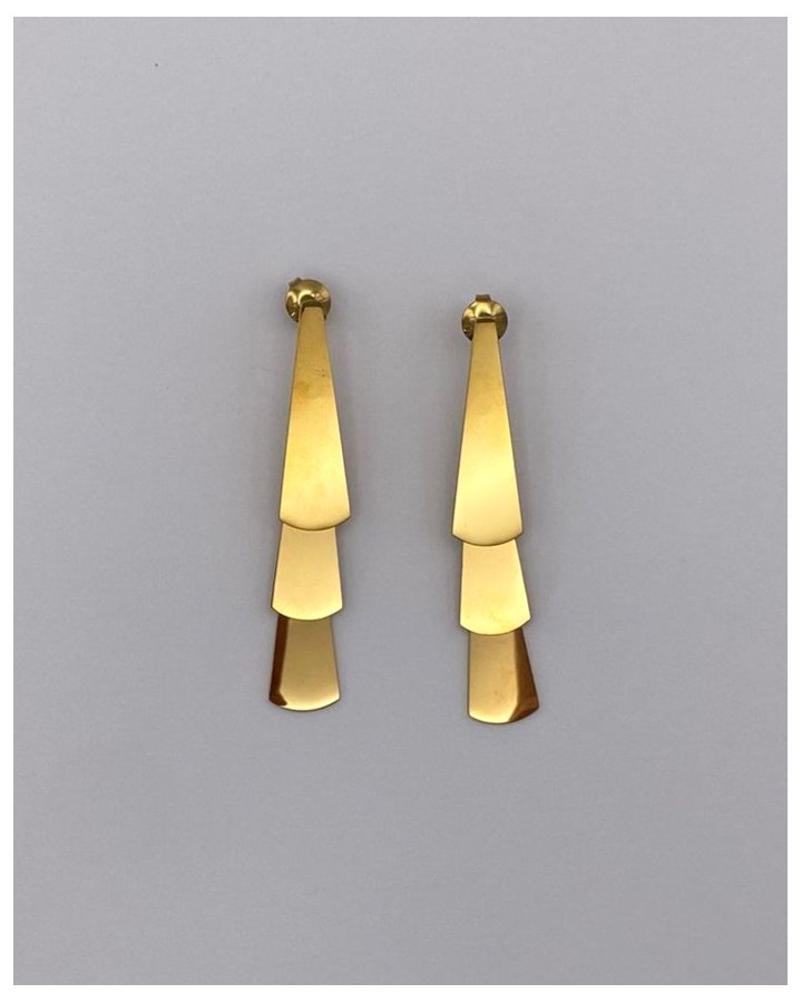 PENDIENTES LARGOS 3 NIVELES - ACERO INOXIDABLE