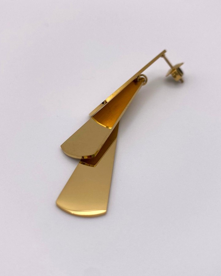 PENDIENTES LARGOS 3 NIVELES - ACERO INOXIDABLE