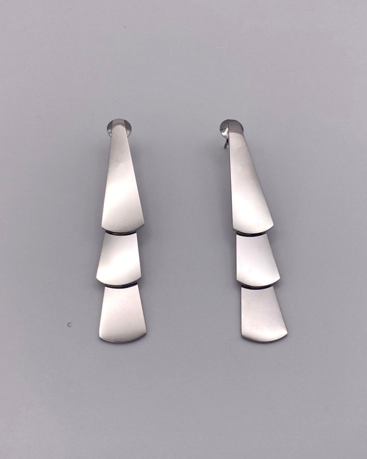 PENDIENTES LARGOS 3 NIVELES - ACERO INOXIDABLE