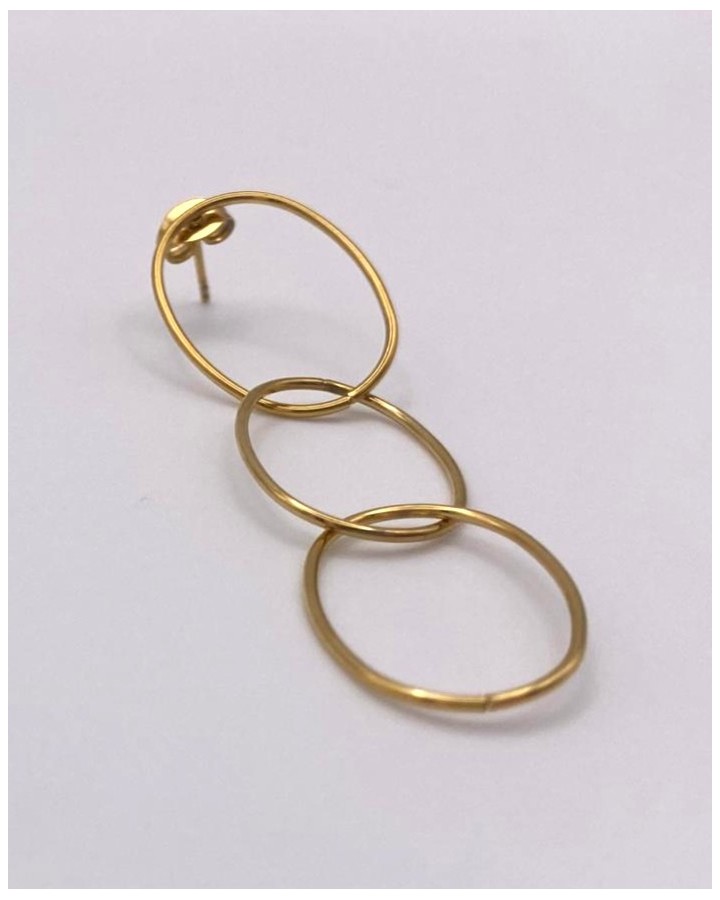 PENDIENTES LARGOS OVALOS ENTRELAZADOS - ACERO INOXIDABLE