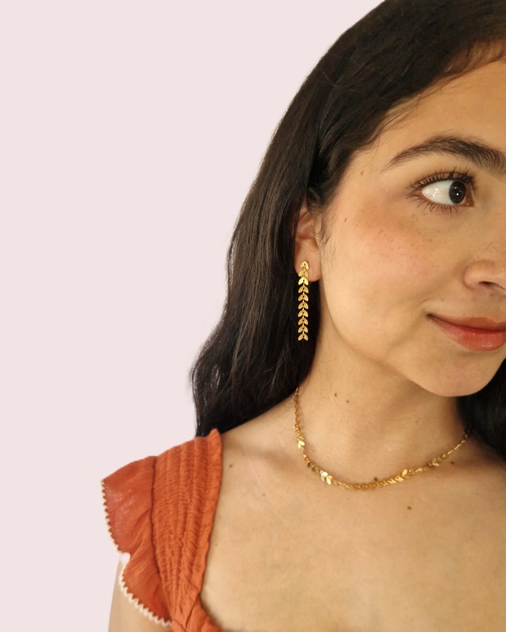 PENDIENTES LARGOS ESPIGA - ACERO INOXIDABLE