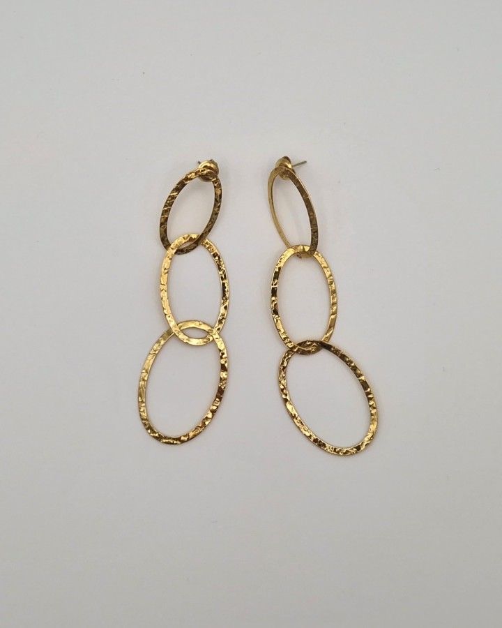 PENDIENTES LARGOS OVALOS IRREGULARES - ACERO INOXIDABLE