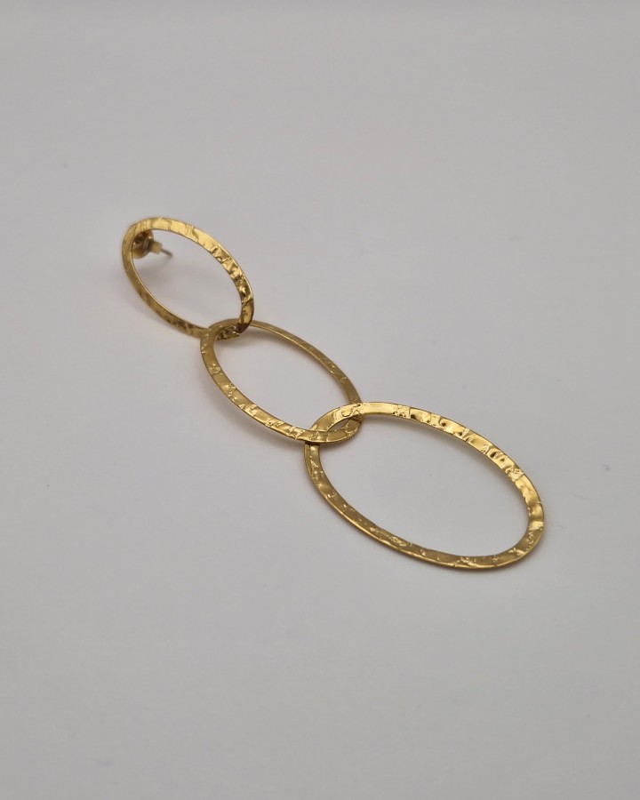 PENDIENTES LARGOS OVALOS IRREGULARES - ACERO INOXIDABLE