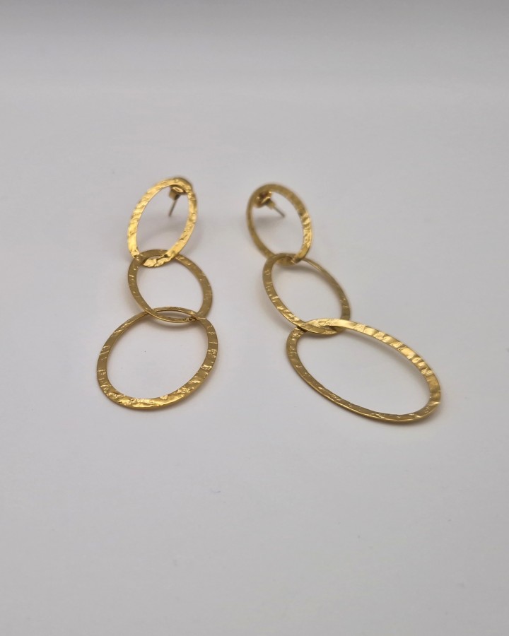 PENDIENTES LARGOS OVALOS IRREGULARES - ACERO INOXIDABLE