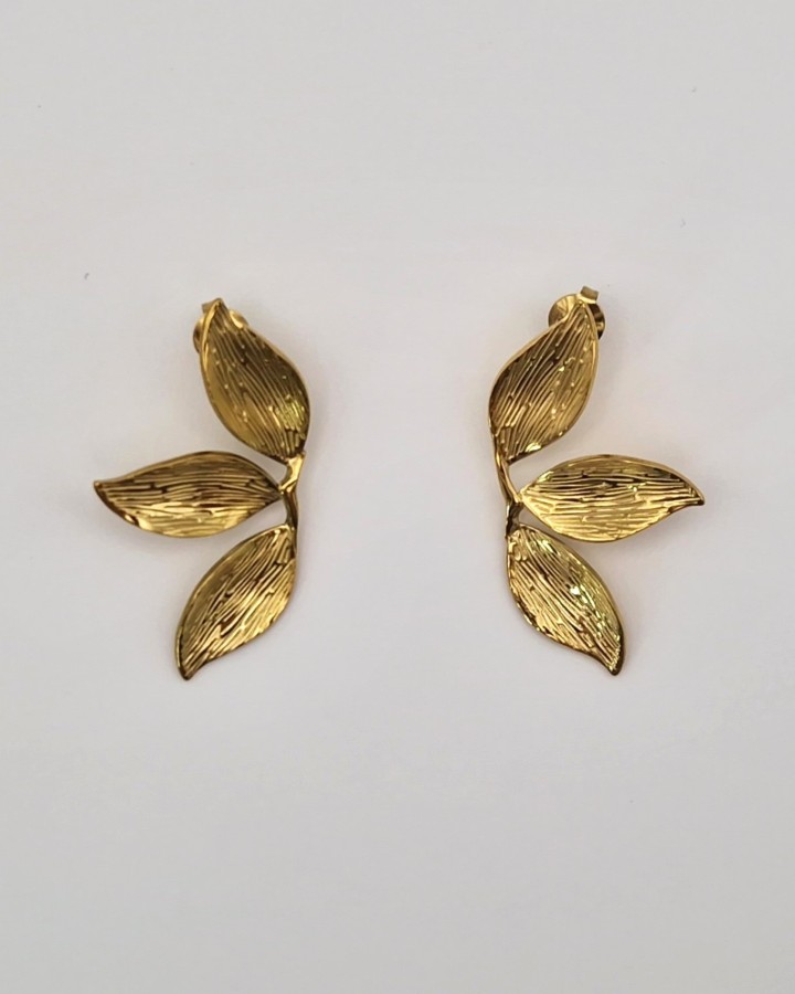 PENDIENTES MEDIA FLOR - ACERO INOXIDABLE