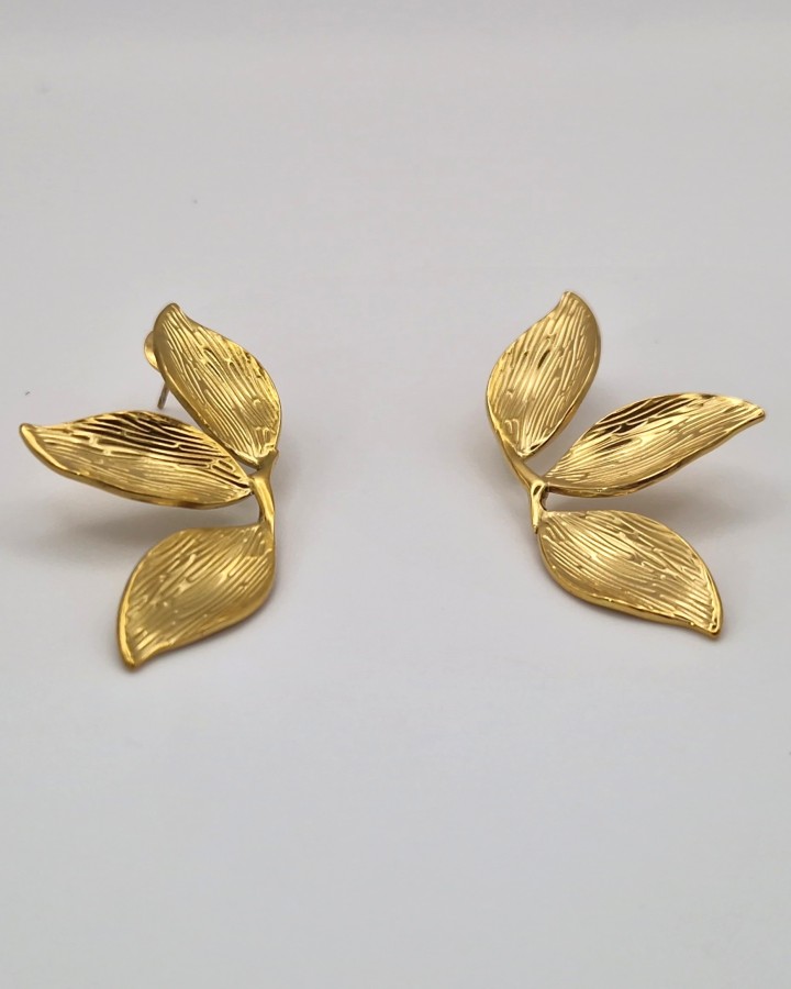 PENDIENTES MEDIA FLOR - ACERO INOXIDABLE