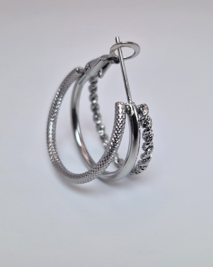 PENDIENTES TRIPLE ARO - ACERO INOXIDABLE