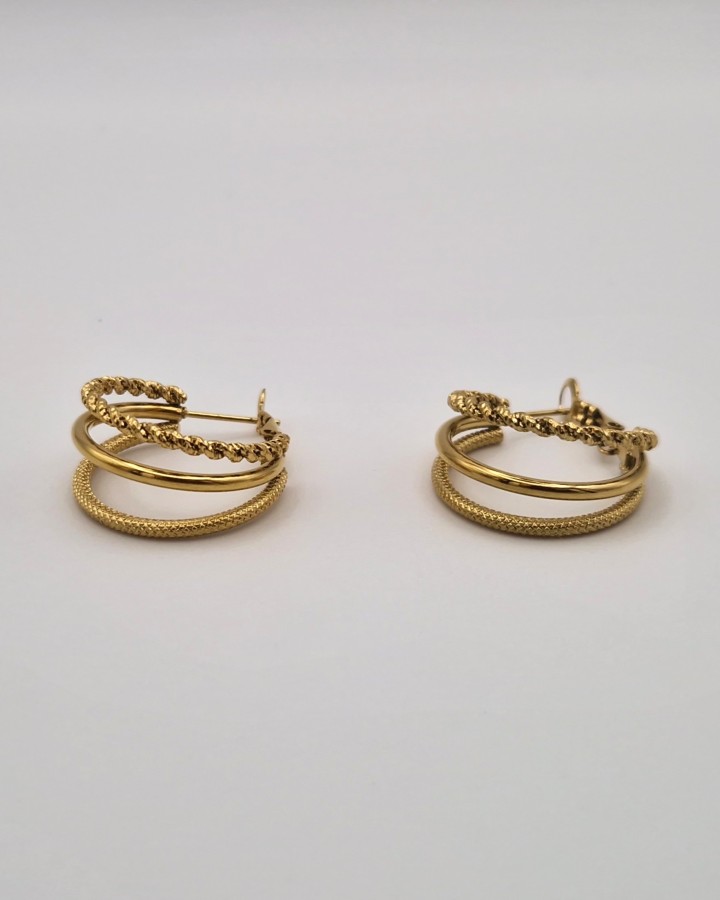 PENDIENTES TRIPLE ARO - ACERO INOXIDABLE