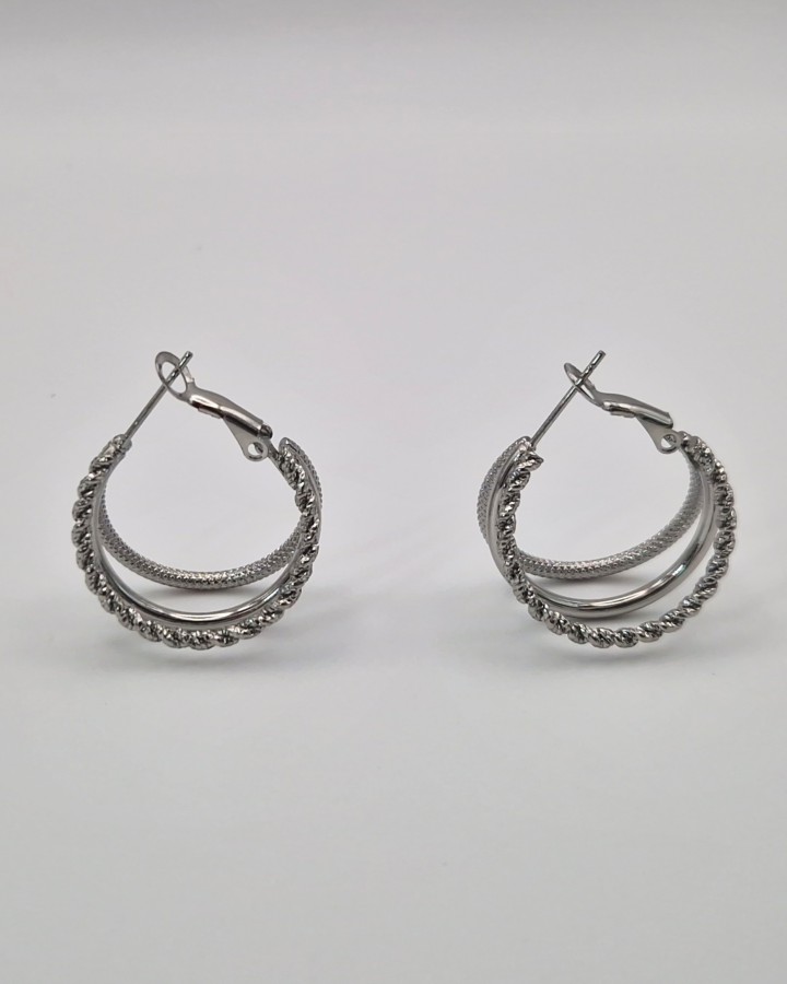 PENDIENTES TRIPLE ARO - ACERO INOXIDABLE