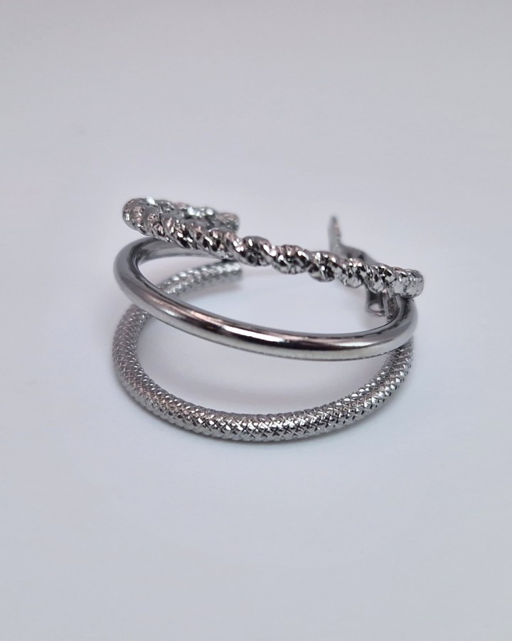 PENDIENTES TRIPLE ARO - ACERO INOXIDABLE